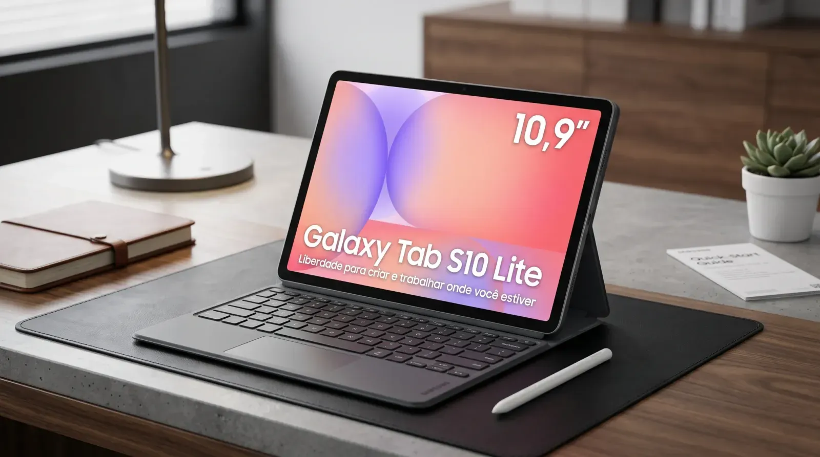 Galaxy Tab S10 Lite com S Pen e capa inclusas